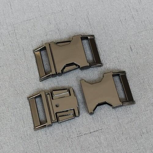 1 Pieces Gun Black 25mm Metal Buckle Side Release Curved Buckle For Bag DIY Dog Collar Bracelet Trinket Bracelet Accessories
