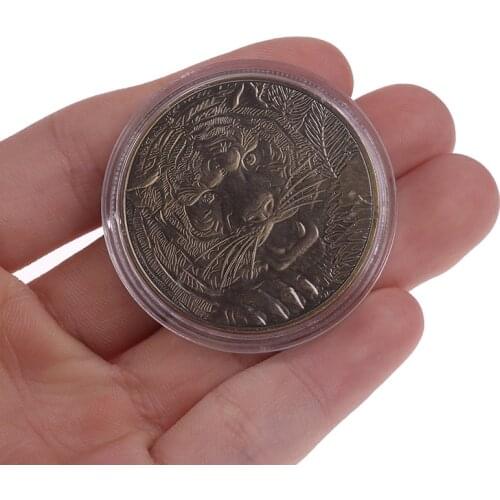 1Pcs Dragon Tiger Bronze Coin Bronze Plated 40mm Collectible Coins