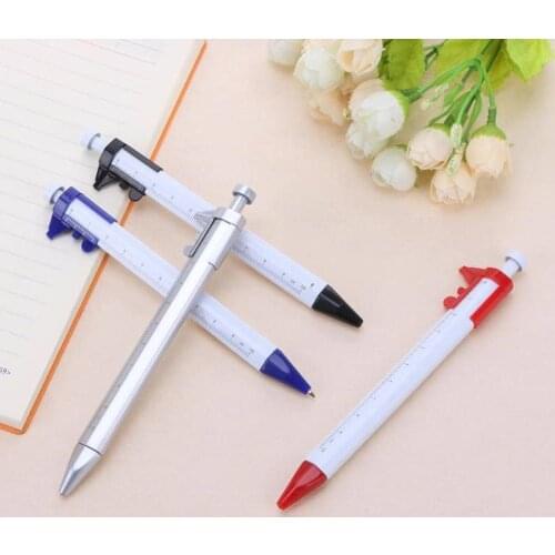 1pcs Creative Stationery Ballpen Cursor Caliper Scale Ruler Multifunction Ballpoint Pen School Office Supplies Promotions Gifts