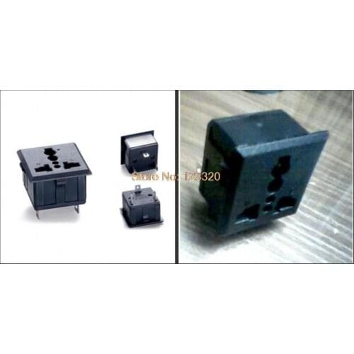 10pcs/lot Cassette universal AC utility power socket outlet SS - 801 black three batch
