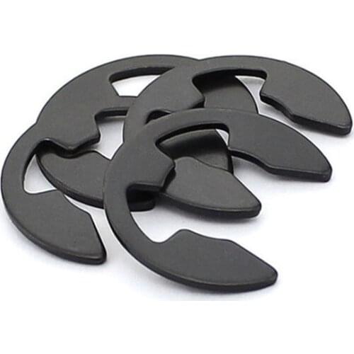 100PCS M1.2 M1.5 M2 M2.5 M3 M3.5 M4 M5 M6 M7 M8 M9 M10 M12 Black Steel E Clamp Circlip Retaining Ring Washer for Shaft Fastener