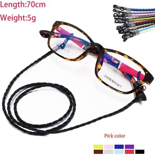 2pcs Fashion PU Twist Rope Leather Glasses Chain Outdoor Sports Non-slip Sunglasses Accessories Lanyard New Jewelry for Women