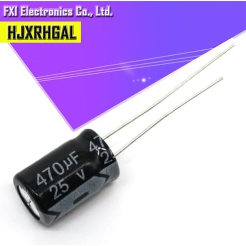 20PCS 25V470UF 8*12mm 470UF 25V 8*12 Electrolytic capacitor New original