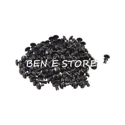 200 Pcs 3mm Bottom Dia Nylon Removable Push Head Fasteners Rivets Black