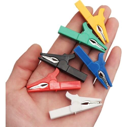 5Pcs Hot 55MM Alligator Clip Plastic Car Auto Banana Plug Multimeter Crocodile Clamp Colorful Cable Pen Probes Battery Test