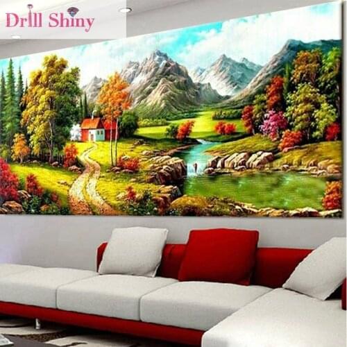 5D diy mosiac needlework landscape diamond painting mountain full rhinestone cross stitch scenery embroidery home decor