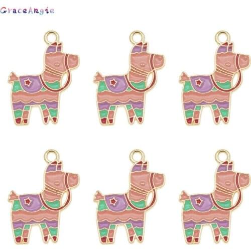 8PCS Colorful Animal Horse Alloy charms 27*19MM Jewelry necklace earring pendant keychain charm Bracelet DIY Anklet Accessories