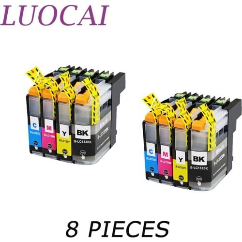 8 pieces LC133 LuoCai Compatible ink cartridges For Brother MFC-J245 J470DW J475DW J650DW J870DW J4410DW J4510DW printers