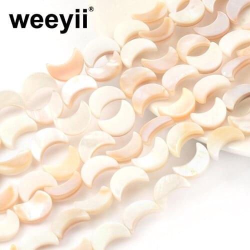 8x12mm Wholesale Natural White Beautiful Moon Shell Beads Loose Bead For DIY Bracelet Necklace Charm Jewelry Accessories