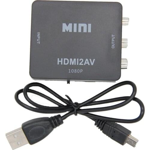 HDMI TO AV Scaler Adapter HD Video Converter Box HDMI to RCA AV/CVSB L/R Video 1080P HDMI2AV Support NTSC PAL