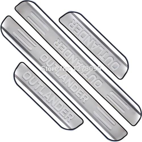 For 2013-2017 2018 Mitsubishi Outlander III Stainless Door Sill Scuff Plate Kick Guard Pedal Step Protector Cover Car Accessory