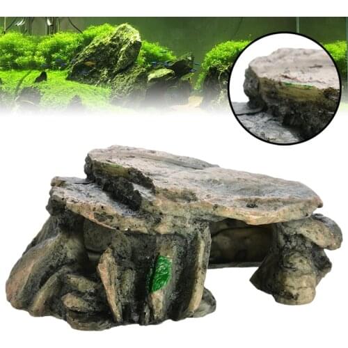 Aquarium Hiding Cave Rock Reptile Climbing Platform Terrarium Accessories Stones for Fish Tank Decoration