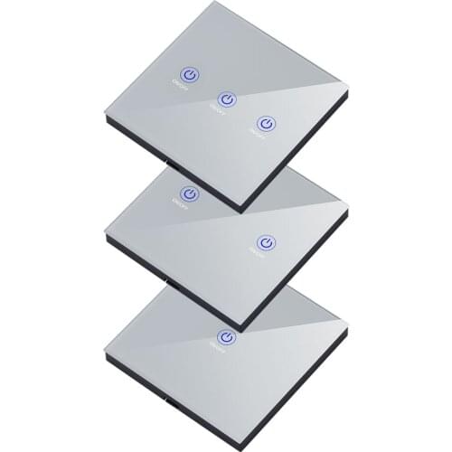 Touch Panel Wireless Remote Control 433MHz Universal 86 Wall RF Transmitter With 1 2 3 Buttons for Hall Bedroom Ceiling Lights