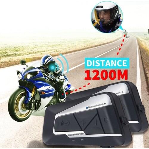 1200M Bluetooth Intercom Motorcycle Helmet Interphone Headset Waterproof Wireless Bluetooth Moto Headset Interphone Long standby