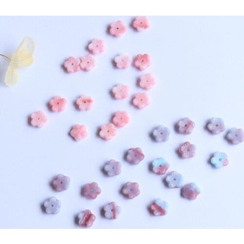 8MM 50Pcs Mixed Pink Purple Flower Czech Glass Crystal Bead Jewelry Loose Beads Jewellery Accessories