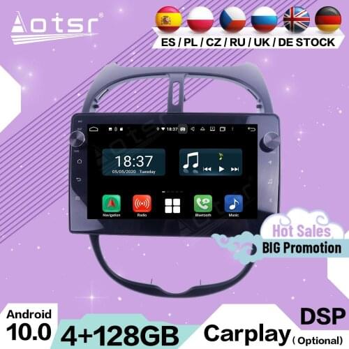 Carplay Android 10 For Peugeot 206 2000 2001 2002 2003 2004 2005 2006 2007 2008 2009 2010 2011-2016 GPS Navi Car Radio Head Unit