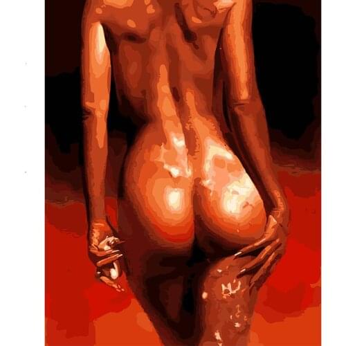 DIY Digital Paint Print Poster Sexy Nude Back Modern Number Canvas Oil Painting Home Decor Cafe Bar Wall Picture Living Room pub