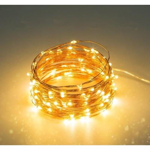 Fairy Lights Battery Operated 10M 100LED String Lights Waterproof Copper wire Lamp for Bedroom Party Wedding Decorations