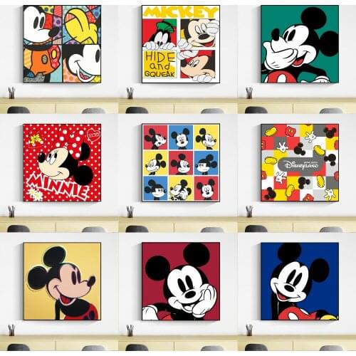 Mickey Mouse Disney Anime Wall Art Canvas Painting Nordic Posters and Prints Wall Pictures for Living Kids Home Decoration