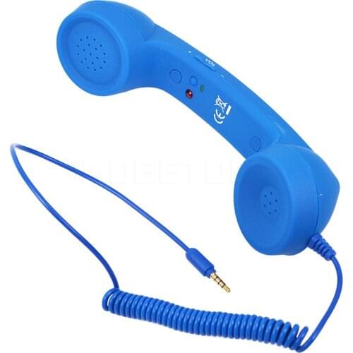 Kebidumei 3.5mm Retro Telephone Handset Radiation-proof adjustable tone Cell Phone Receiver Microphone Earphon for iPhone