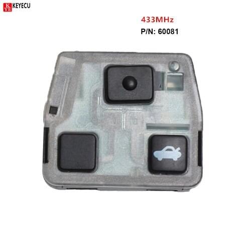 Keyecu New Remote Board Key Fob 2 Button 433MHz for Toyota RAV4 Corolla Yaris P/N: 60081