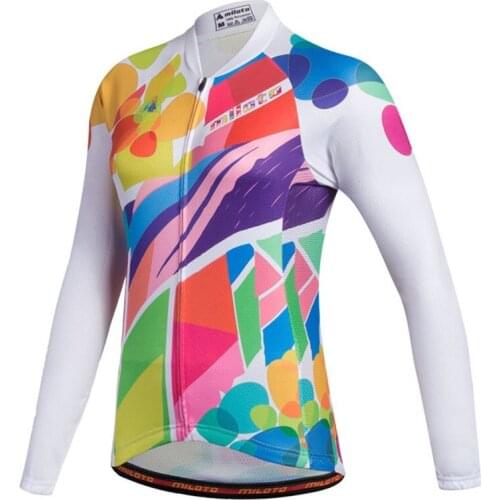 Miloto Women Long Sleeve Cycling Jersey Cycling Clothing Racing Sport MTB Autumn Mountain Bike Clothes Top