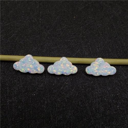 50pcs/lot 7.3X12mm fashion unique Hollow Cloud Opal Synthetic Hollow Fire Opal for Jewelry Necklace