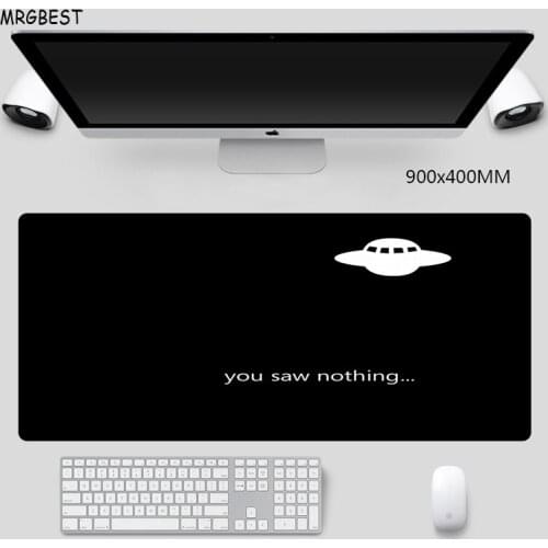 MRGBEST Big Mouse Pad Simple Text on Black Background High-end Rubber Precision Hemming Mats XXL Game Gamer Computer Mice Mat