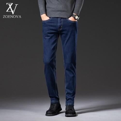 ZOENOVA Jeans For Men 2021 Regular Fit High Quality Cotton Casual Jean Zipper Fly Straight Pants Male Baggy Winter Pants Jeans