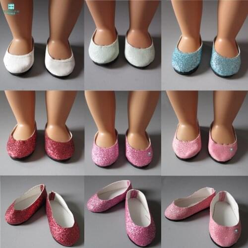 One pair 7.5cm doll shoes for 18 inches 45cm American' doll and baby doll accessories Pink white black