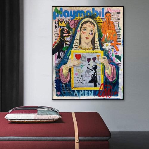 Pop Art Canvas Painting Street Art Graffiti Posters and Prints Abstract Pictures for Home Design Frameless Wall Art