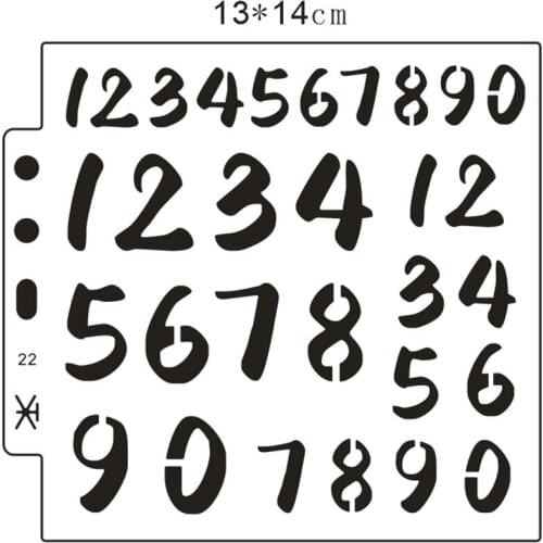 Simple digital 13*14cm scrapbook stencils spray plastic mold shield DIY cake hollow Embellishment printing lace ruler child toys