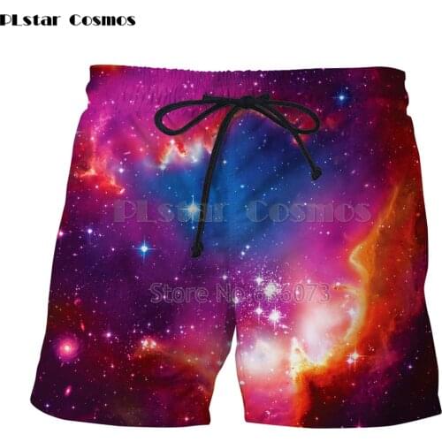 PLstar Cosmos Drop shipping 2018 summer new shorts Galaxy Space Print 3d Shorts Color nebula Novelty Casual Shorts