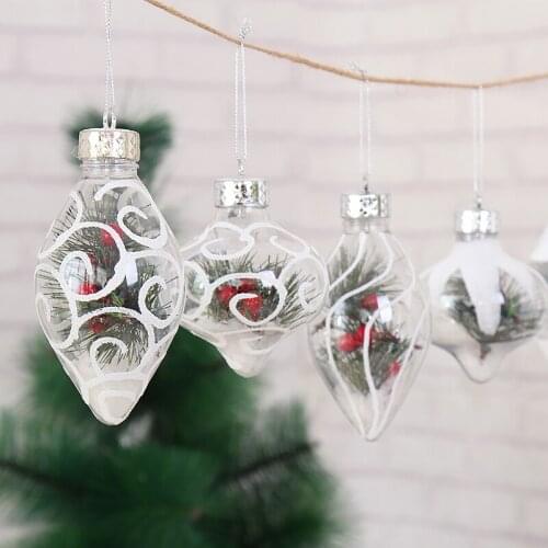 Christmas decorations transparent Christmas ball white snowflake pattern shopping mall holiday party window display