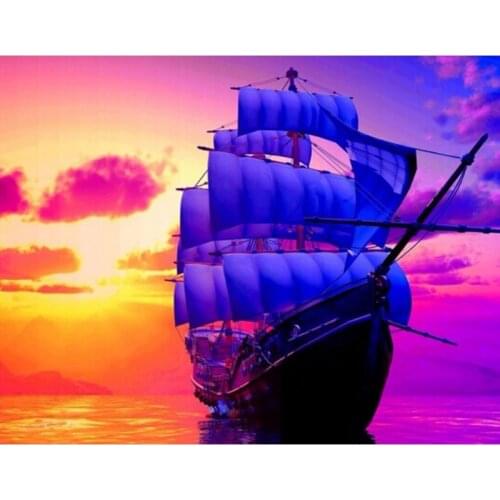 Crafts Diamond embroidery sailboat Diy diamond painting square drill mosaic pasted full canvas cross stitch Needlework