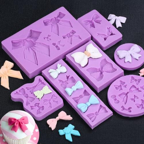 Various Sizes Bow Silicone Mold Fondant Mould Cake Decorating Tools Chocolate Gumpaste Molds Sugarcraft Kitchen Accessories