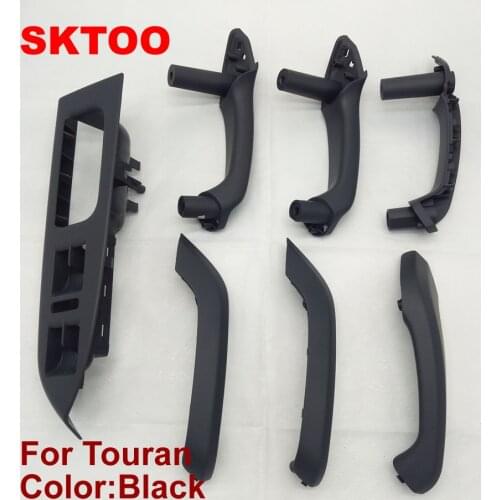 SKTOO 7 PCS for Volkswagen vw Touran door handle frame Inner Armrest Interior Door Grab Handle Cover window Switch Bezel