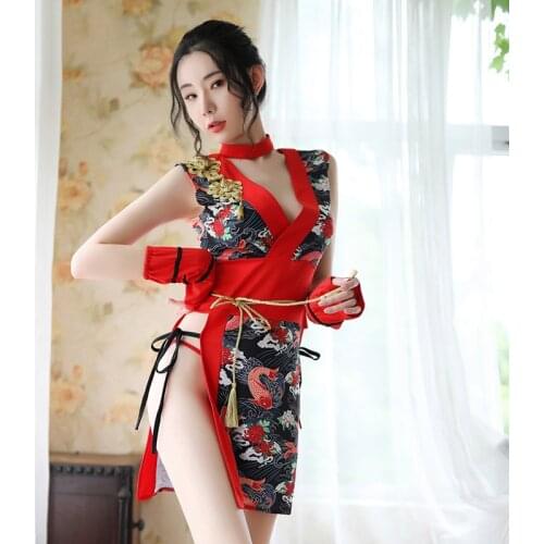 Super Sexy Erotic Sets Sexy Nightclub party cosplay kimono lingerie role playing print cardigan uniform temptation kimono suit