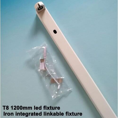 T8 Iron Integrated Led Tube Fixture Fluorescent Light Linkable Support No Need Ballast Starter 1200mm for 4 tubes Iron Painting
