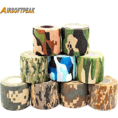Tactical 5cm*4.5M Camo Tape Self-Adhesive Camouflage Tape Outdoor Hunting Shooting Stealth Tape Rifle Gun Stretch Wrap Cover