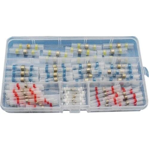 GTBL 100pcs 4 Sizes Waterproof Solder Sleeve Heat Shrink Tube Terminal Connectors with Box