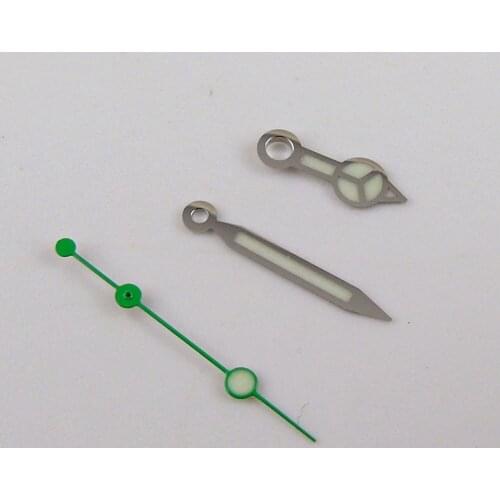 Watch hands parts fit for NH35 NH36 SKX 7s26 4r15 green lume green seconds hands