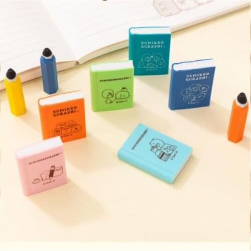 1set Book Eraser Pencil Rubber Art Pianting Design Sketch Plasticine Stationery Office Erasers Wipe Prizes for Kids Gifts
