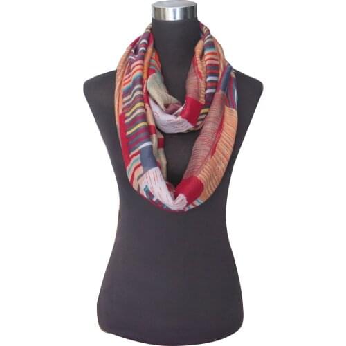 10pcs/lot Multi Color Block and Stripe Print Womens Infinity Loop Scarf, Free Shipping