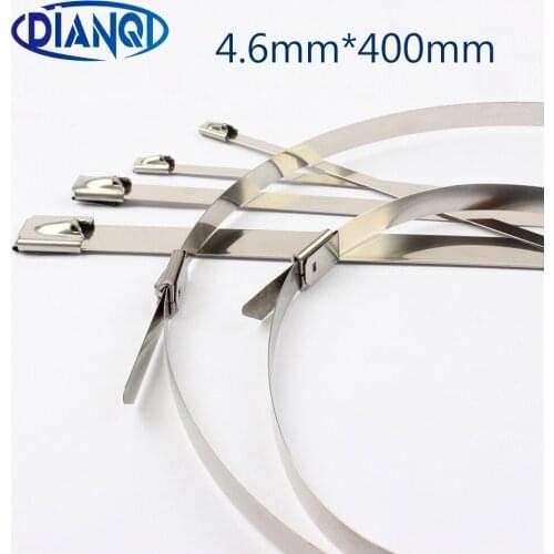 100pcs 4.6mmx400mm 4.6*400mm 4.6mmx400mm Self-Locking Stainless Steel Zip Cable Tie Lock Tie Wrap 201 304 316