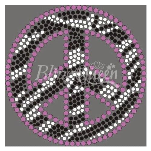 25PCS/LOT BlingQueen Korean Quality Hot Fix Crystal Motifs Zebra Peace Design