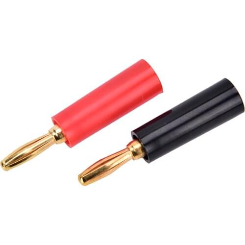 4pcs/lot Gold plated high quality speaker banana connector horn Speakers banana plug 4mm