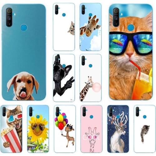 46AS Cute cartoon giraffe Soft Silicone Back Cover Case for OPPO Realme 3 5 6 Pro C3 6i 6s C11 cover funda
