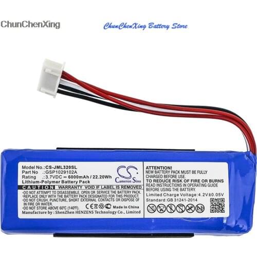 Cameron Sino 6000mAh Battery GSP1029102A for JBL Charge 3 2016, please double check the place of 2 red wires on your old battery