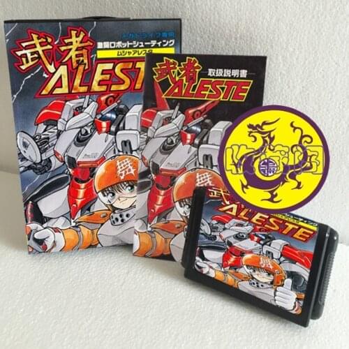 Aleste with Box and Manual Cartridge for 16 bit Sega MD game card Megadrive Genesis system